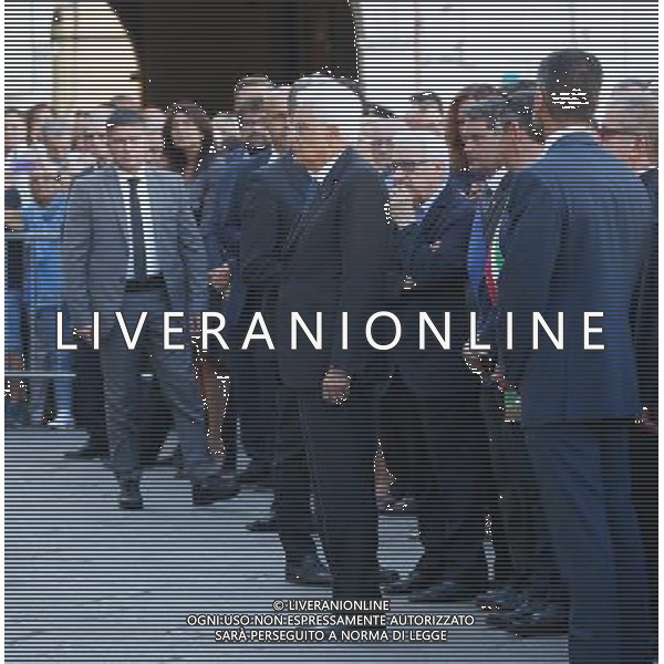 omaggio ai caduti di piazza Loggia durante la visita a Brescia del presidente della Repubblica Sergio Mattarella, Brescia 6 settembre 2016.Ph Fotolive Filippo Venezia/ AGENZIA ALDO LIVERANI SAS