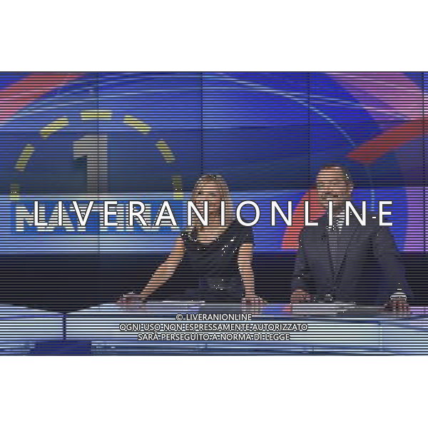 Trasmissione Tv \' Uno Mattina \' Roma - 07.09.2016 - Studi Rai Saxa Rubra - nella foto: Francesca Fialdini e Franco Di Mare / Ph. Corradetti-Ag. Aldo Liverani/ AGENZIA ALDO LIVERANI SAS