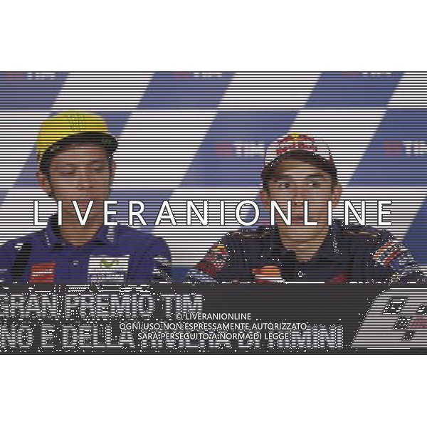 Motomondiale, Gran Premio di San Marino e della Riviera di Rimini, 08/09/2016 nella foto: MARC MARQUEZ VALENTINO ROSSI Â©CLAUDIO ZAMAGNI/AGENZIA ALDO LIVERANI S.A.S
