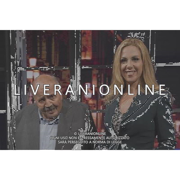 Trasmissione TV \' E s\'e\' fatta notte \' Roma - 09.09.2016 - Studi Rai Teulada - nella foto: Maurizio Costanzo e Lisa Marzoli /Ph.Corradetti-Ag Aldo Liverani / AGENZIA ALDO LIVERANI SAS