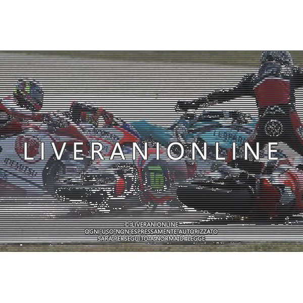 Misano Adriatico ( RN ) 11/09/16 Misano World Circuit Marco Simoncelli. Gran Premio TIM di San Marino e della Riviera di Rimini 2016 - Moto2 Nella foto: Incidente fra Xavier Simeon ( BEL ) su SPEED UP e Axel Pons ( ESP ) su KALEX PH Lauro Montagnini *** Local Caption *** / AGENZIA ALDO LIVERANI SAS