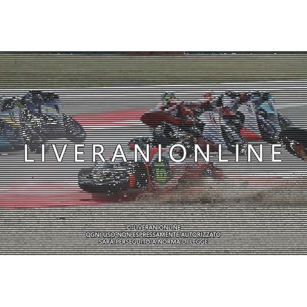 Misano Adriatico ( RN ) 11/09/16 Misano World Circuit Marco Simoncelli. Gran Premio TIM di San Marino e della Riviera di Rimini 2016 - Moto2 Nella foto: Incidente fra Xavier Simeon ( BEL ) su SPEED UP e Axel Pons ( ESP ) su KALEX PH Lauro Montagnini *** Local Caption *** / AGENZIA ALDO LIVERANI SAS