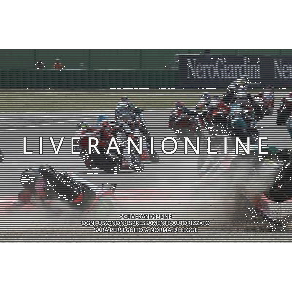 Misano Adriatico ( RN ) 11/09/16 Misano World Circuit Marco Simoncelli. Gran Premio TIM di San Marino e della Riviera di Rimini 2016 - Moto2 Nella foto: Incidente fra Xavier Simeon ( BEL ) su SPEED UP e Axel Pons ( ESP ) su KALEX PH Lauro Montagnini *** Local Caption *** / AGENZIA ALDO LIVERANI SAS