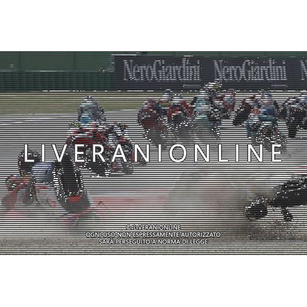 Misano Adriatico ( RN ) 11/09/16 Misano World Circuit Marco Simoncelli. Gran Premio TIM di San Marino e della Riviera di Rimini 2016 - Moto2 Nella foto: Incidente fra Xavier Simeon ( BEL ) su SPEED UP e Axel Pons ( ESP ) su KALEX PH Lauro Montagnini *** Local Caption *** / AGENZIA ALDO LIVERANI SAS