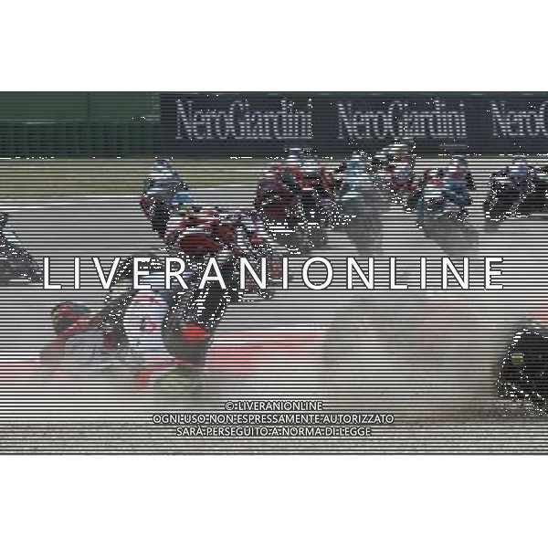 Misano Adriatico ( RN ) 11/09/16 Misano World Circuit Marco Simoncelli. Gran Premio TIM di San Marino e della Riviera di Rimini 2016 - Moto2 Nella foto: Incidente fra Xavier Simeon ( BEL ) su SPEED UP e Axel Pons ( ESP ) su KALEX PH Lauro Montagnini *** Local Caption *** / AGENZIA ALDO LIVERANI SAS