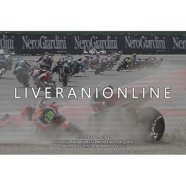 Misano Adriatico ( RN ) 11/09/16 Misano World Circuit Marco Simoncelli. Gran Premio TIM di San Marino e della Riviera di Rimini 2016 - Moto2 Nella foto: Incidente fra Xavier Simeon ( BEL ) su SPEED UP e Axel Pons ( ESP ) su KALEX PH Lauro Montagnini *** Local Caption *** / AGENZIA ALDO LIVERANI SAS