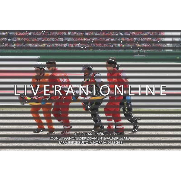 Misano Adriatico ( RN ) 11/09/16 Misano World Circuit Marco Simoncelli. Gran Premio TIM di San Marino e della Riviera di Rimini 2016 - Moto2 Nella foto: Xavier Simeon ( BEL ) su SPEED UP viene portato fuori in barella dopo l\'ncidente PH Lauro Montagnini *** Local Caption *** / AGENZIA ALDO LIVERANI SAS
