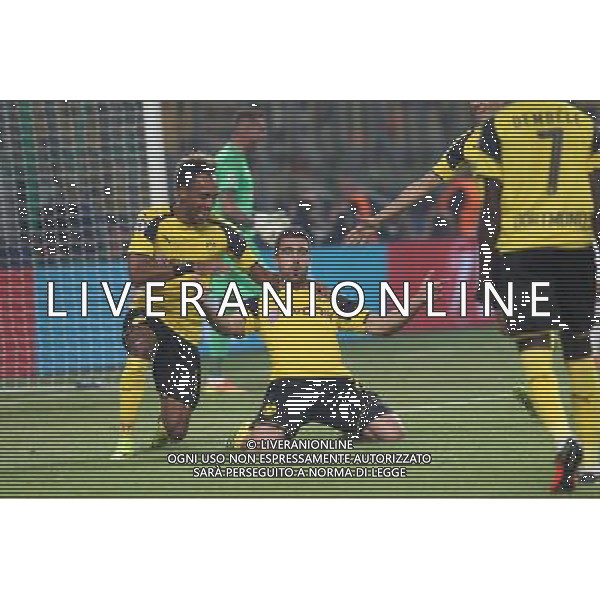 WARSZAWA 14.09.2016 LIGA MISTRZOW UEFA CHAMPION LEAGUE GRUPA F LEGIA WARSZAWA VS BORUSSIA DORTMUND NZ. BRAMKA GOL RADOSC christian pulisic FOT. ALEKSANDER MAJDANSKI / NEWSPIX.PL --- Newspix.pl AG ALDO LIVERANI SAS ONLY ITALY *** Local Caption *** www.newspix.pl mail us: info@newspix.pl call us: 0048 022 23 22 222 --- Polish Picture Agency by Ringier Axel Springer Poland
