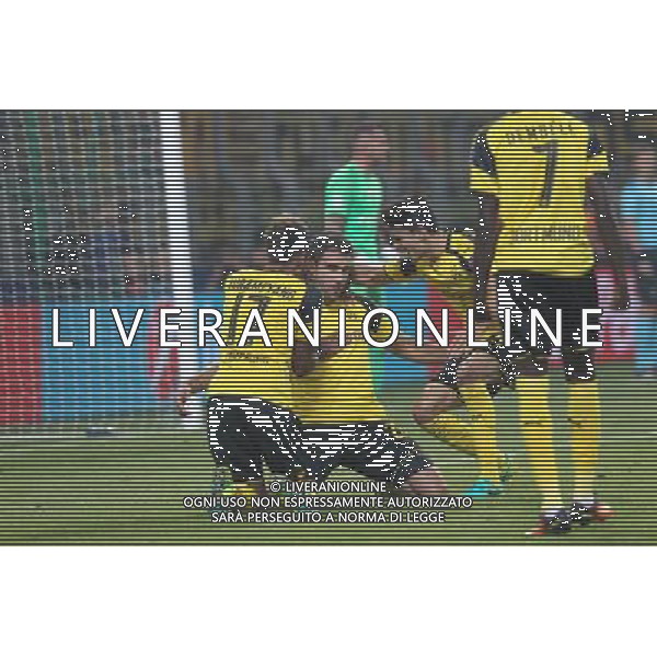 WARSZAWA 14.09.2016 LIGA MISTRZOW UEFA CHAMPION LEAGUE GRUPA F LEGIA WARSZAWA VS BORUSSIA DORTMUND NZ. BRAMKA GOL RADOSC christian pulisic FOT. ALEKSANDER MAJDANSKI / NEWSPIX.PL --- Newspix.pl AG ALDO LIVERANI SAS ONLY ITALY *** Local Caption *** www.newspix.pl mail us: info@newspix.pl call us: 0048 022 23 22 222 --- Polish Picture Agency by Ringier Axel Springer Poland