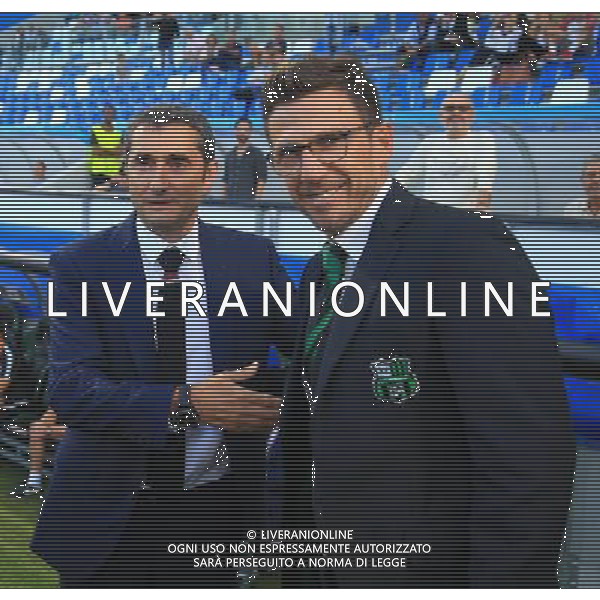 SASSUOLO - ATLETICO BILBAO UEFA EUROPA LEAGUE 15 SETTEMBRE 2016 NELLA FOTO ERNESTO VALVERDE E EUSEBIO DI FRANCESCO ©GS / AGENZIA ALDO LIVERANI SAS