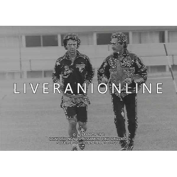 RETROSPETTIVA EVARISTO BECCALOSSI CALCIATORE NELLA FOTO EVARISTO BECCALOSSI CON LA MAGLIA DELL\'INTER CON ONESTI AG ALDO LIVERANI SAS