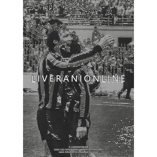 RETROSPETTIVA EVARISTO BECCALOSSI CALCIATORE NELLA FOTO EVARISTO BECCALOSSI CON LA MAGLIA DELL\'INTER AG ALDO LIVERANI SAS
