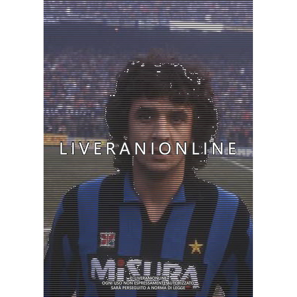 RETROSPETTIVA EVARISTO BECCALOSSI CALCIATORE NELLA FOTO EVARISTO BECCALOSSI CON LA MAGLIA DELL\'INTER AG ALDO LIVERANI SAS