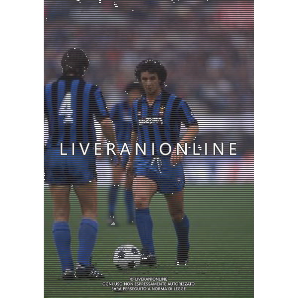 RETROSPETTIVA EVARISTO BECCALOSSI CALCIATORE NELLA FOTO EVARISTO BECCALOSSI CON LA MAGLIA DELL\'INTER AG ALDO LIVERANI SAS