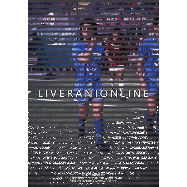 RETROSPETTIVA EVARISTO BECCALOSSI CALCIATORE NELLA FOTO EVARISTO BECCALOSSI CON LA MAGLIA DEL BRESCIA AG ALDO LIVERANI SAS