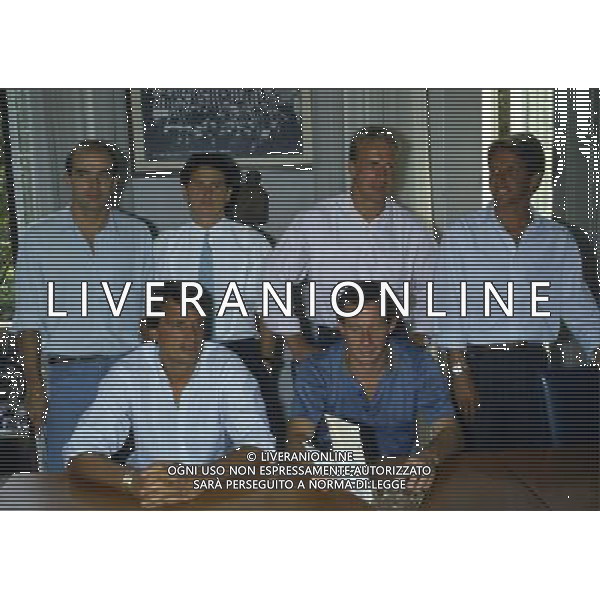 RETROSPETTIVA FRANCO SELVAGGI CALCIATORE NELLA FOTO PIETRO FANNA - FRANCO SELVAGGI-KARL RUMENNIGGE-LUCIANO MARANGON SED MARCO TARDELLI E LIAM BRADY NELLA SEDE DELL\'INTER AG ALDO LIVERANI SAS
