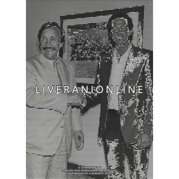 RETROSEPTTIVA SILVANO RAMACCIONI DIRIGENTE SPORTIVO CALCIO NELLA FOTO SILVANO RAMACCIONI CON LUCIANO SPINOSI NELLA SEDE DEL MILAN AG ALDO LIVERANI SAS