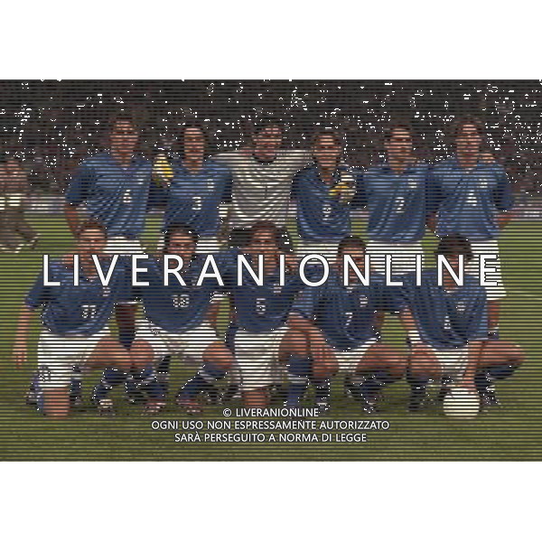 10-10-1998 UDINE STADIO FRIULI ITALIA SVIZZERA NELLA FOTO FORMAZIONE ITALIA PAOLO MALDINI-MORENO TORRICELLI-GIANLUIGI BUFFON-FILIPPO INZAGHI-CHRISTIAN PANUCCI-DINA BAGGIO SED EUSEBIO DI FRANCESCO-ALESSANDRO DEL PIERO-FABIO CANNAVARO-DIEGO FUSER-DEMETRIO ALBERTINI AG ALDO LIVERANI SAS