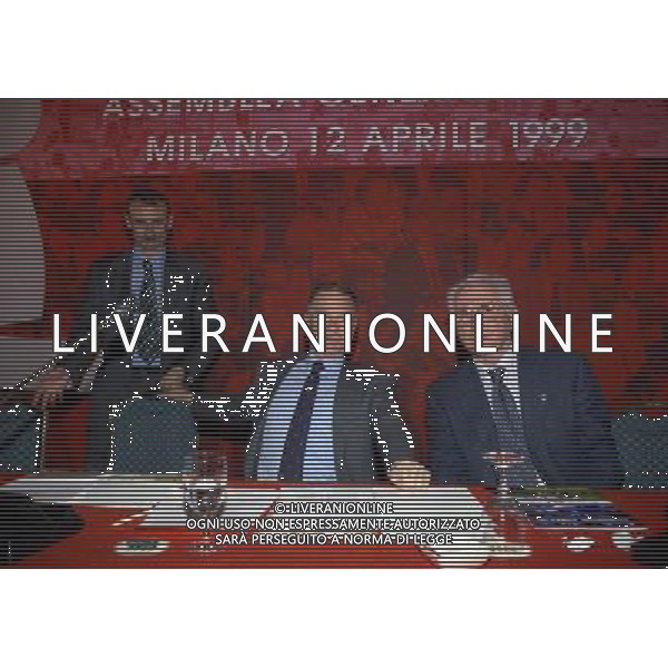 MILANO 12-04-1999 ASSEMBLEA AIC NELLA FOTO SERGIO CAMPANA CON AZEGLIO VICINI AG ALDO LIVERANI SAS