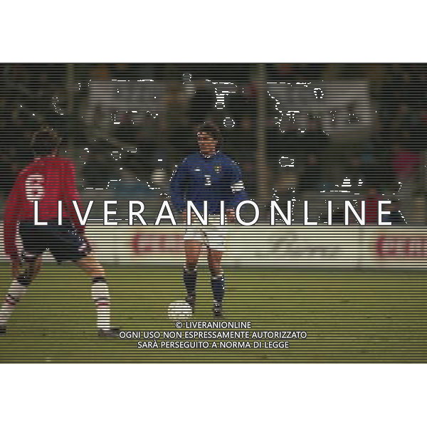 PISA 10-02-1999 ITALIA NORVEGIA NELLA FOTO PAOLO MALDINI AG ALDO LIVERANI SAS