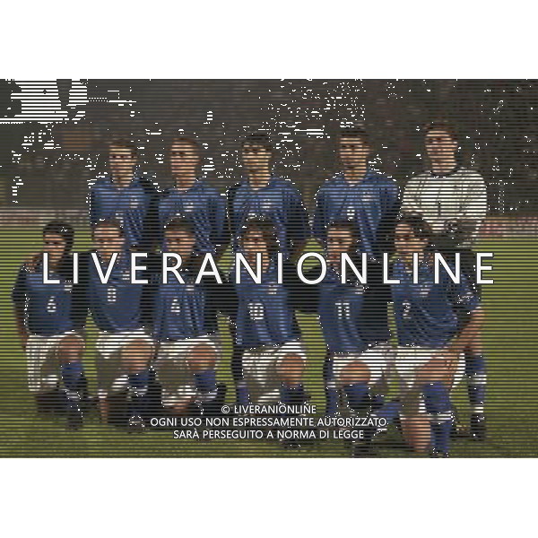09-10-1998 CREMONA ITALIA SVIZZERA UNDER 21 NELLA FOTO IN PIEDI RAFFAELE LONGO-LUCA MEZZANO-GIANNI COMANDINI-FAUSTO ROSSINI-MORGAN DE SANCTIS SED GENNARO GATTUSO-ROBERTO BARONIO- MARCO ZANCHI-ANDREA PIRLO-GIANLUCA ZAMBROTTA-ALESSANDRO GRANDONI AG ALDO LIVERANI SAS