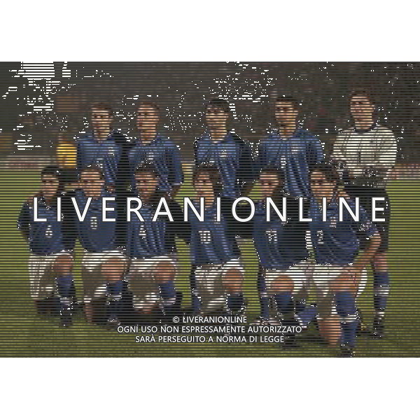 09-10-1998 CREMONA ITALIA SVIZZERA UNDER 21 NELLA FOTO IN PIEDI RAFFAELE LONGO-LUCA MEZZANO-GIANNI COMANDINI-FAUSTO ROSSINI-MORGAN DE SANCTIS SED GENNARO GATTUSO-ROBERTO BARONIO- MARCO ZANCHI-ANDREA PIRLO-GIANLUCA ZAMBROTTA-ALESSANDRO GRANDONI AG ALDO LIVERANI SAS