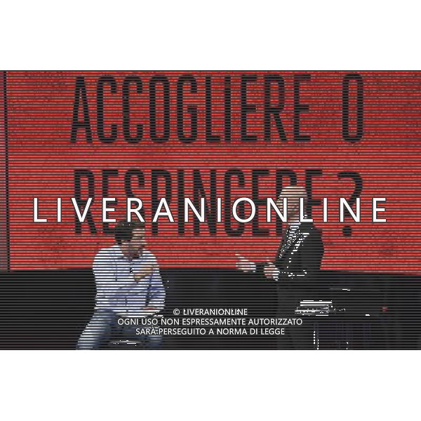 Trasmissione TV \' Politics \' Roma - 20.09.2016 - Studi Rai Teulada - nella foto: Matteo Salvini e Gianluca Semprini /Ph.Corradetti-Ag Aldo Liverani