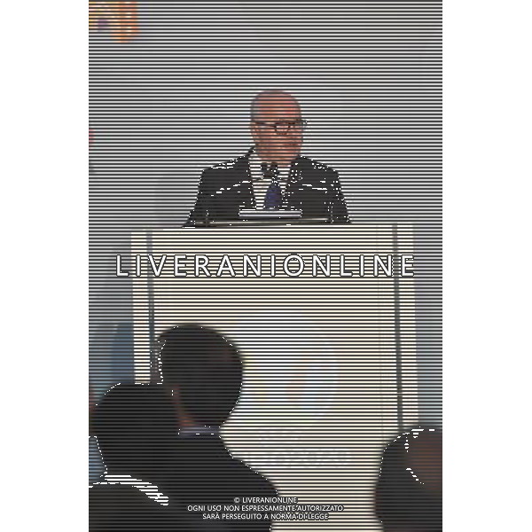 Conferenza Stampa presentazione Logo Italia Euro 2020 presso il Coni a Roma 22 settembre 2016 nella foto Aleksander Ceferin presidente Uefa, la sindaca Virginia Raggi, Carlo Tavecchio e Giovanni Malago\' Â©Corradetti / AGENZIA ALDO LIVERANI SAS 