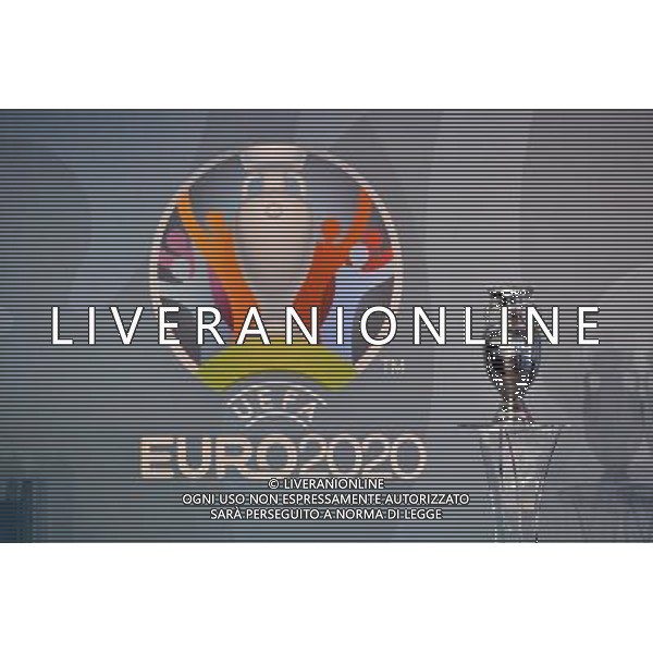 Conferenza Stampa presentazione Logo Italia Euro 2020 presso il Coni a Roma 22 settembre 2016 nella foto Aleksander Ceferin presidente Uefa, la sindaca Virginia Raggi, Carlo Tavecchio e Giovanni Malago\' Â©Corradetti / AGENZIA ALDO LIVERANI SAS 