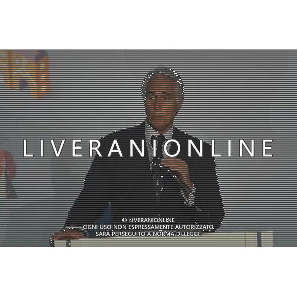 Conferenza Stampa presentazione Logo Italia Euro 2020 presso il Coni a Roma 22 settembre 2016 nella foto Aleksander Ceferin presidente Uefa, la sindaca Virginia Raggi, Carlo Tavecchio e Giovanni Malago\' Â©Corradetti / AGENZIA ALDO LIVERANI SAS 