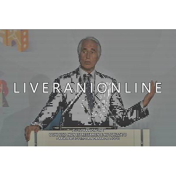 Conferenza Stampa presentazione Logo Italia Euro 2020 presso il Coni a Roma 22 settembre 2016 nella foto Aleksander Ceferin presidente Uefa, la sindaca Virginia Raggi, Carlo Tavecchio e Giovanni Malago\' Â©Corradetti / AGENZIA ALDO LIVERANI SAS 