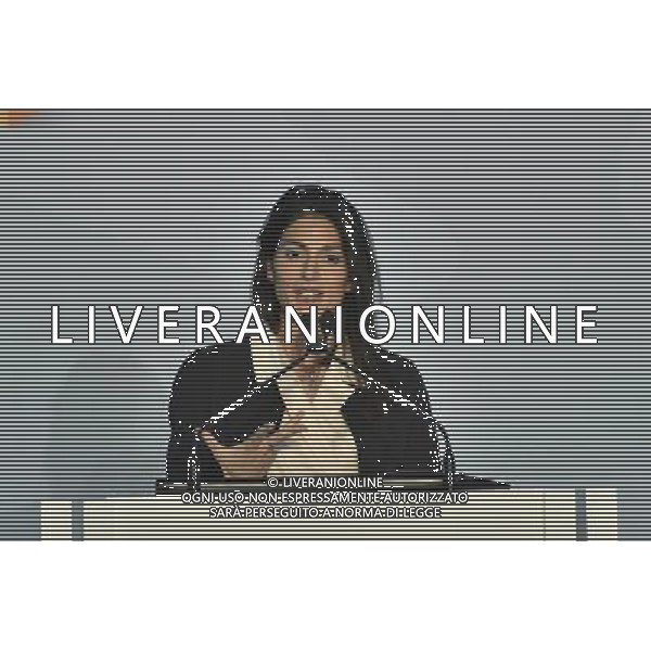 Conferenza Stampa presentazione Logo Italia Euro 2020 presso il Coni a Roma 22 settembre 2016 nella foto Aleksander Ceferin presidente Uefa, la sindaca Virginia Raggi, Carlo Tavecchio e Giovanni Malago\' Â©Corradetti / AGENZIA ALDO LIVERANI SAS 