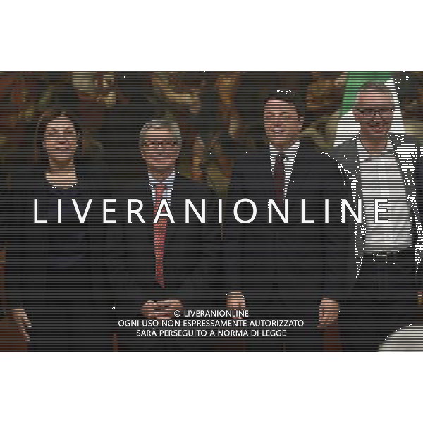 Conferenza stampa sulla ricostruzione del dopo terremoto - Roma - 23.09.2016 - Palazzo Chigi - nella foto: Catiuscia Marini Vasco Errani Matteo Renzi e Luciano Dâ€™Alfonso /Ph.Corradetti-Ag Aldo Liverani