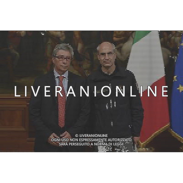 Conferenza stampa sulla ricostruzione del dopo terremoto - Roma - 23.09.2016 - Palazzo Chigi - nella foto: Vasco Errani e Fabrizio Curcio /Ph.Corradetti-Ag Aldo Liverani