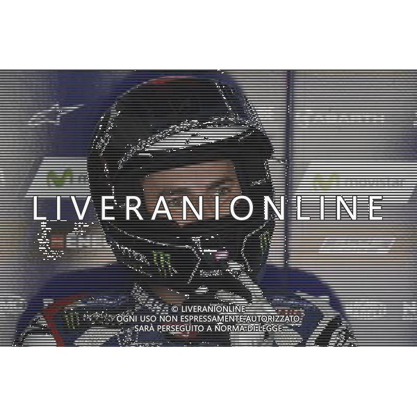 23.09.2016.Mortorland Aragon, Alcaniz, Spagna. Jorge Lorenzo (Movistar yamaha) durante le prove libere. Â©PIAZZOLLA / AGENZIA ALDO LIVERANI SAS Prove Libere Motomondiale Motorland Aragon, Alcaniz, Spagna 23 settembre 2016
