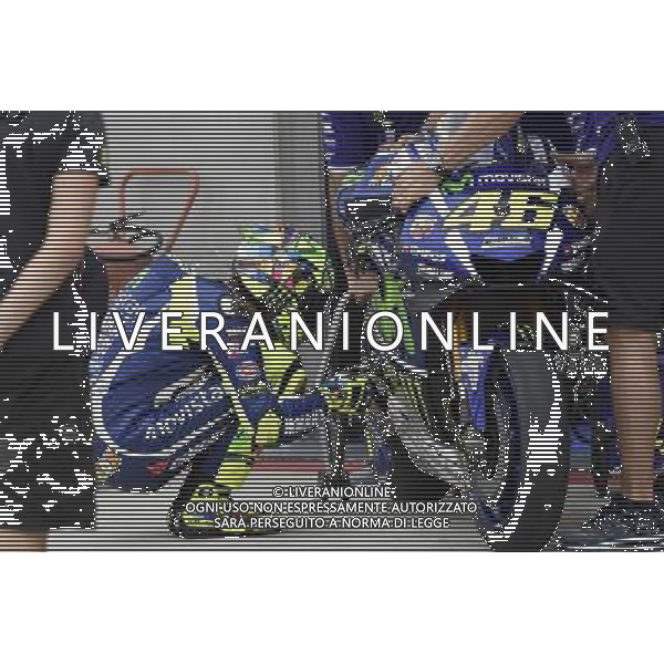 23.09.2016.Mortorland Aragon, Alcaniz, Spagna. Valentino Rossi (Movistar Yamaha) durante le prove libere. Â©PIAZZOLLA / AGENZIA ALDO LIVERANI SAS Prove Libere Motomondiale Motorland Aragon, Alcaniz, Spagna 23 settembre 2016