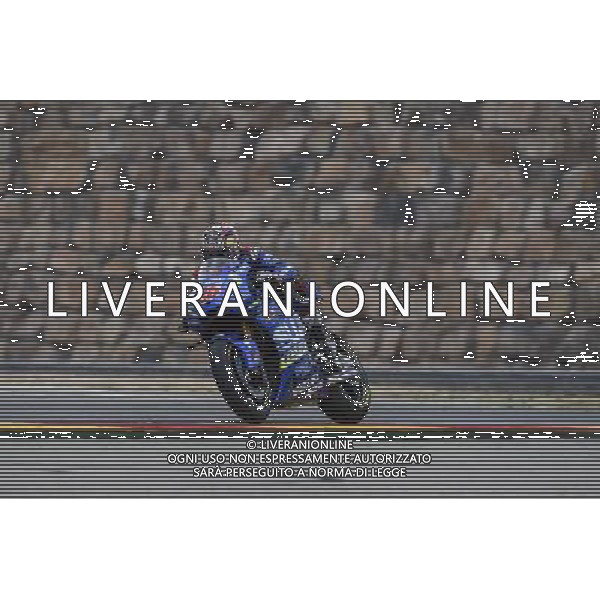 23.09.2016.Mortorland Aragon, Alcaniz, Spagna. Maverick Vinales (Suzuki Ecstar) durante le prove libere. Â©PIAZZOLLA / AGENZIA ALDO LIVERANI SAS Prove Libere Motomondiale Motorland Aragon, Alcaniz, Spagna 23 settembre 2016