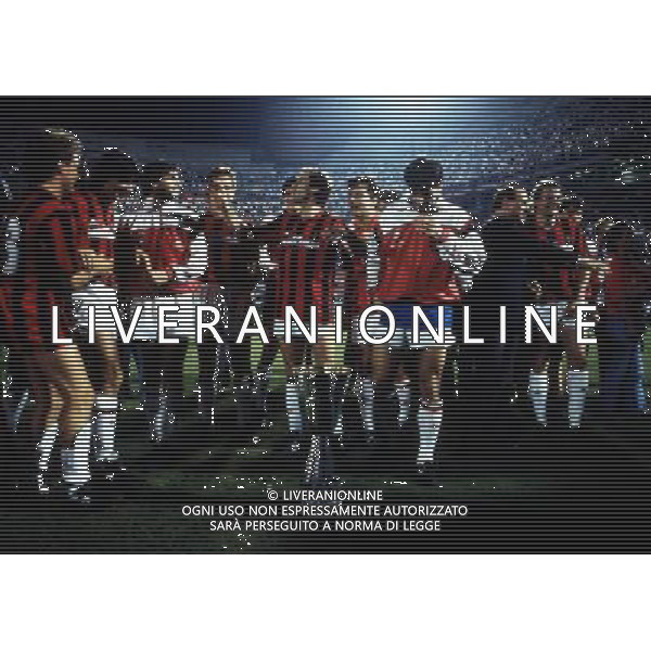 MILANO 14-06-1998 MILAN SAMPDORIA SUPERCOPPA ITALIANA NELLA FOTO FRANCO BARESI AG ALDO LIVERANI SAS