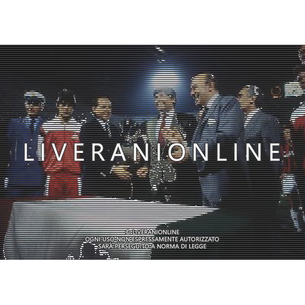 MILANO 14-06-1998 MILAN SAMPDORIA SUPERCOPPA ITALIANA NELLA FOTO SILVIO BERLUSCONI CON LUCIANO NIZZOLA E PAOLO MANTOVANI AG ALDO LIVERANI SAS