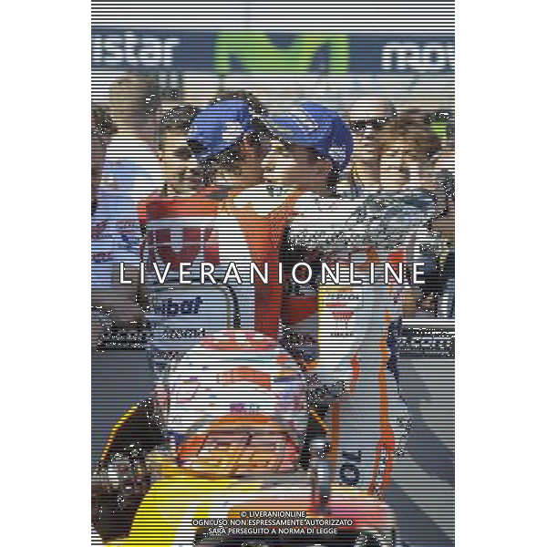 25.09.2016. Motorland Aragon, Alcaniz, Spagna.Cal Crutchlow e Marc Marquez. Â©PIAZZOLLA / AGENZIA ALDO LIVERANI SAS 
