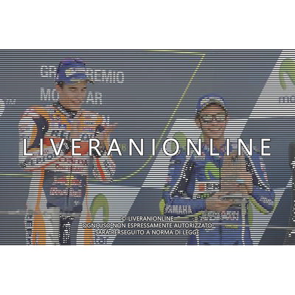 25.09.2016. Motorland Aragon, Alcaniz, Spagna. Marc Marque e Valentino Rossi Â©PIAZZOLLA / AGENZIA ALDO LIVERANI SAS 