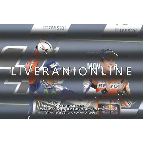 25.09.2016. Motorland Aragon, Alcaniz, Spagna. Marc Marquez Jorge Lorenzo Â©PIAZZOLLA / AGENZIA ALDO LIVERANI SAS 