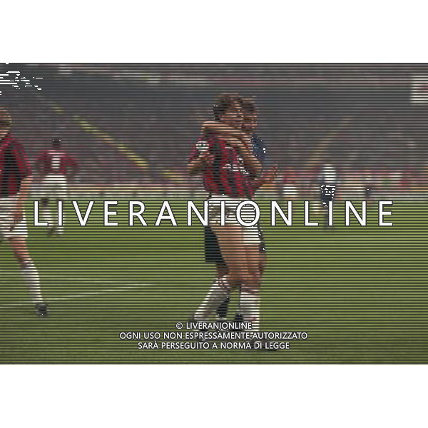 MILANO 08-04-1998 MILAN LAZIO COPPA ITALIA NELLA FOTO ALESSANDRO COSTACURTA E PIERLUIGI CASIRAGHI AG ALDO LIVERANI SAS