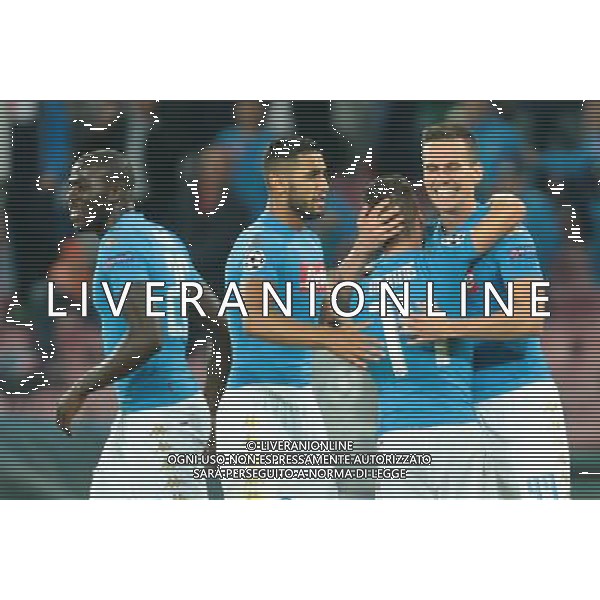 NAPOLI - BENFICA CHAMPIONS LEAGUE 28 SETTEMBRE 2016 NELLA FOTO: ESULTANZA DOPO IL GOL DI MILIK ©MOSCA / AGENZIA ALDO LIVERANI SAS
