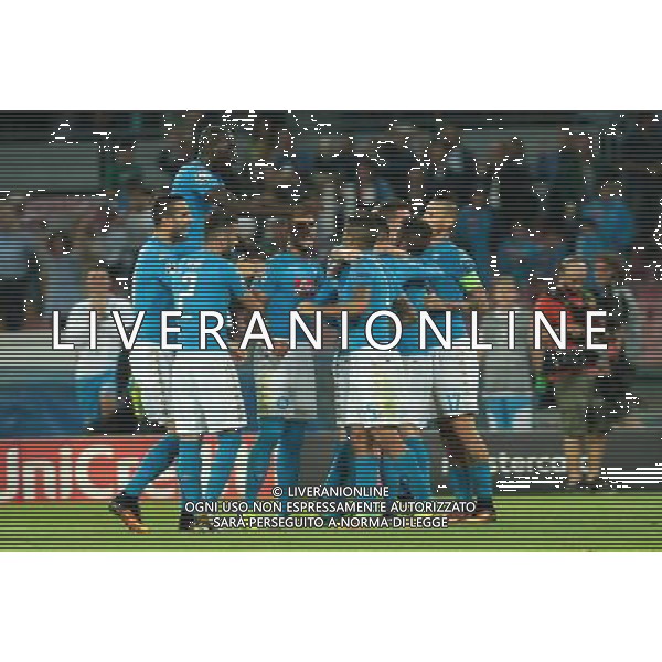 NAPOLI - BENFICA CHAMPIONS LEAGUE 28 SETTEMBRE 2016 NELLA FOTO: ESULTANZA DOPO IL GOL DI MILIK ©MOSCA / AGENZIA ALDO LIVERANI SAS