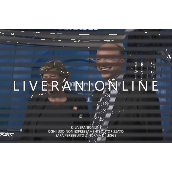 Trasmissione TV \' Porta a Porta \' Roma - 28.09.2016 - Studi RAI Teulada - nella foto: Susanna Camusso e Vincenzo Boccia /Ph.Corradetti-Ag Aldo Liverani
