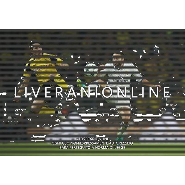 firo : 27.09.2016, Fu§ball, 1.Bundesliga, Saison 2016/2017 UEFA, Champions League, CL, CHL, Gruppenphase, BVB, Borussia Dortmund - Real Madrid 2:2 GUERREIRO gegen CARVAJAL $worldrights,Es gelten unsere AGB, einsehbar auf www.firosportphoto.de, copyright by firo sportphoto: Coesfelder Str. 207 D-48249 DŸlmen www.firosportphoto.de mail@firosportphoto.de (V o l k s b a n k B o c h u m - W i t t e n ) BLZ.: 430 601 29 Kt. Nr.: 341 117 100 Tel:Ê +49-2594-9916004 Fax:Ê+49-2594-9916005 AG ALDO LIVERANI SAS ONLY ITALY
