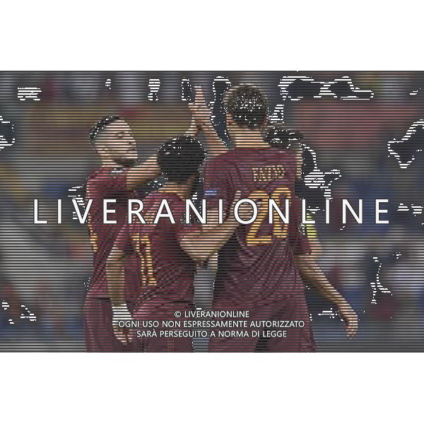 UEFA Europa League 2016-2017 Fase a Gironi Gruppo E Roma 29.09.2016 - AS Roma vs AFC Astra Giurgiu - nella foto: esultanza dopo il gol di Federico Fazio festeggiato dai compagni /Ph.Corradetti-Ag. Aldo Liverani
