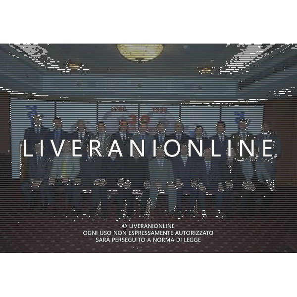 MILANO 14-12-1998 FESTA DI GALA DELL\'ASSOCIAZIONE CALCIATORI PER I 30 ANNI DI ATTIVITA NELLA FOTO IL GRUPPO AG ALDO LIVERANI SAS