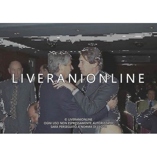 MILANO 14-12-1998 FESTA DI GALA DELL\'ASSOCIAZIONE CALCIATORI PER I 30 ANNI DI ATTIVITA NELLA FOTO GIANNI RIVERA E CESARE MALDINI AG ALDO LIVERANI SAS